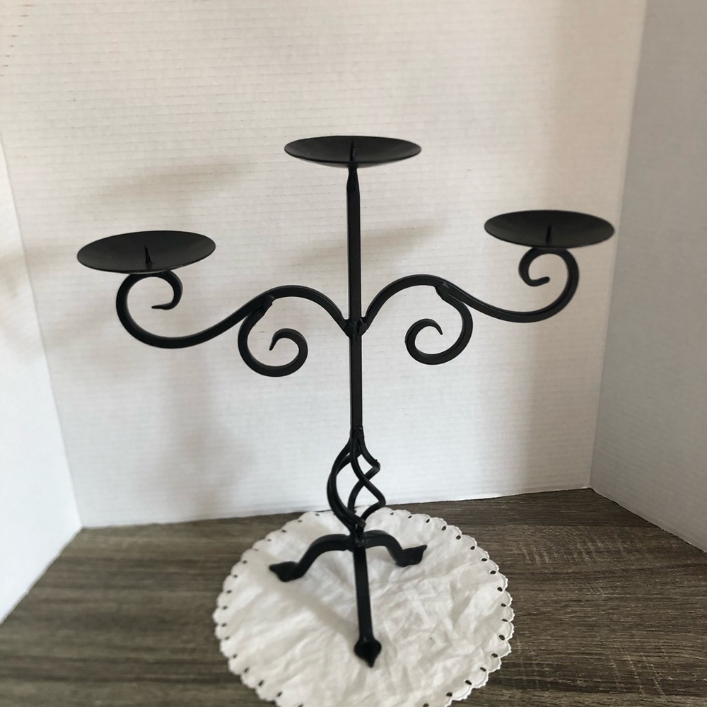 Black Wrought Iron Gothic Candelabra